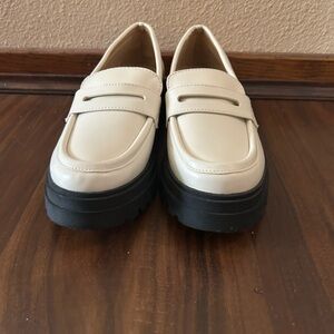 A New Day Cream Loafers with Black Soles